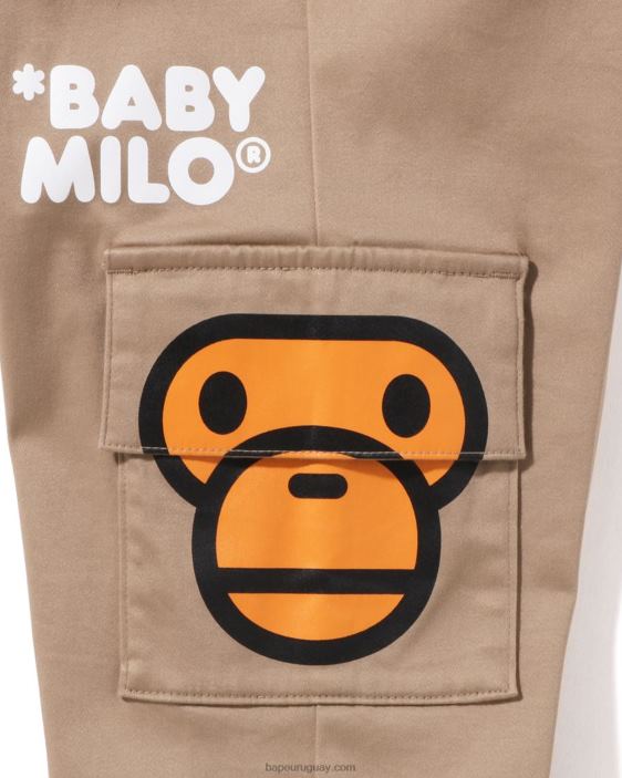 Pantalones baby milo con bolsillos laterales niños beige 26D801598 A Bathing Ape