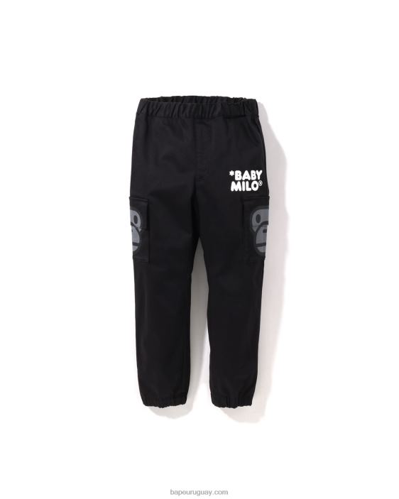 Pantalones baby milo con bolsillos laterales niños negro 26D801599 A Bathing Ape