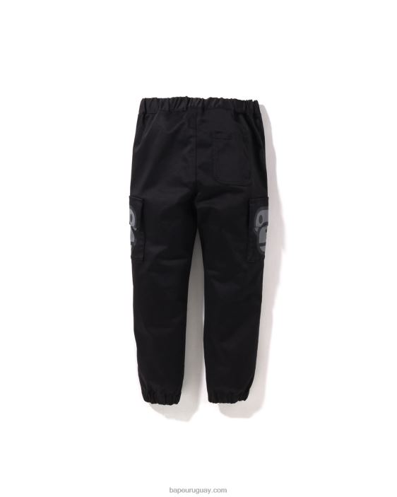Pantalones baby milo con bolsillos laterales niños negro 26D801599 A Bathing Ape