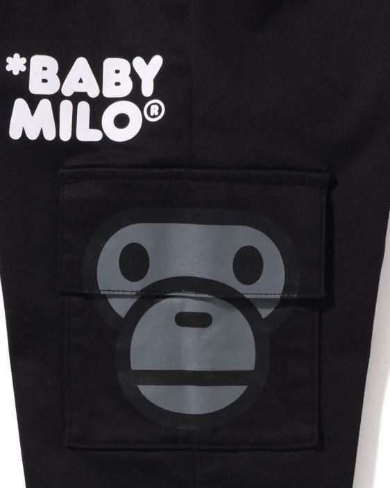 Pantalones baby milo con bolsillos laterales niños negro 26D801599 A Bathing Ape