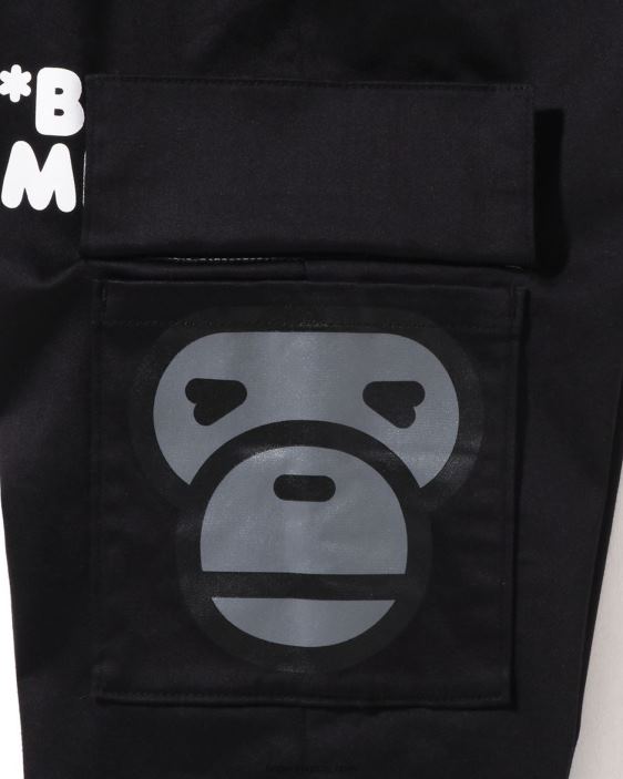 Pantalones baby milo con bolsillos laterales niños negro 26D801599 A Bathing Ape