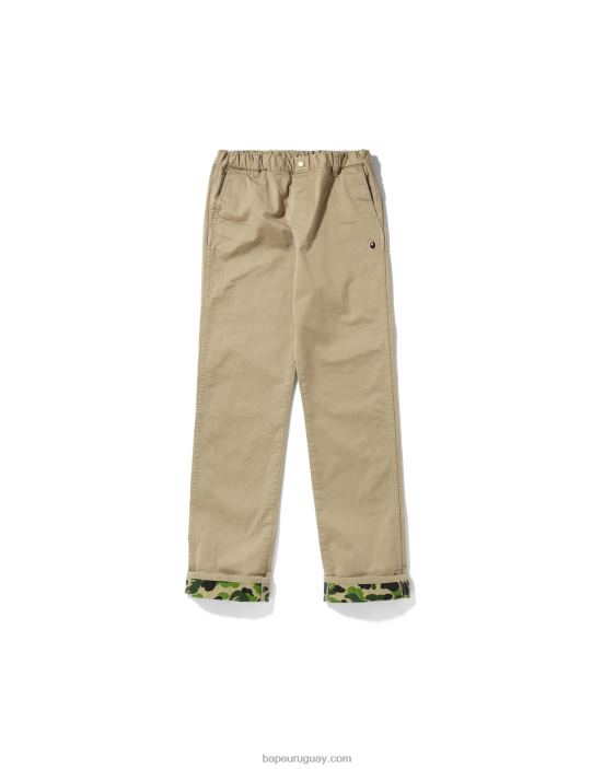 abc pantalones de camuflaje con puños jr niños beige 26D801682 A Bathing Ape
