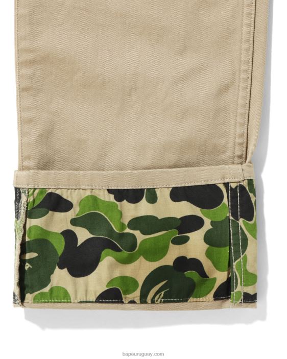 abc pantalones de camuflaje con puños jr niños beige 26D801682 A Bathing Ape
