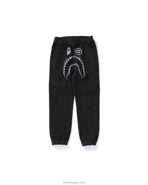 joggers de mezclilla tiburón niños negro 26D801793 A Bathing Ape