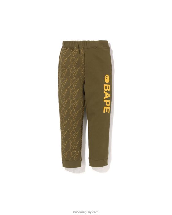 pantalones de chándal acolchados sta niños ejercito verde 26D801541 A Bathing Ape