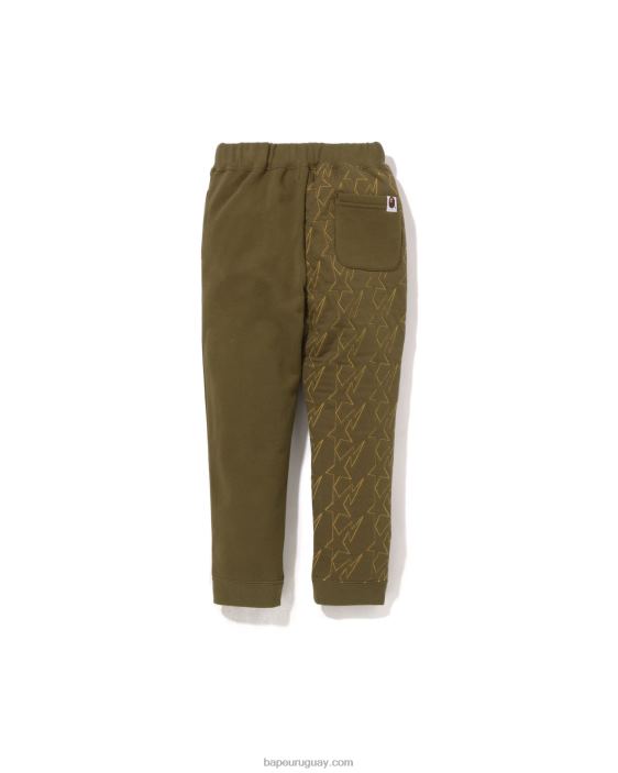 pantalones de chándal acolchados sta niños ejercito verde 26D801541 A Bathing Ape
