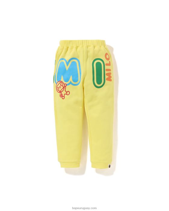 pantalones de chándal con letras baby milo niños amarillo 26D801356 A Bathing Ape