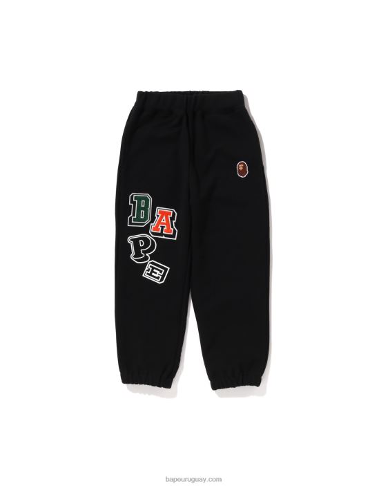 pantalones de chándal con múltiples fuentes niños negro 26D801684 A Bathing Ape
