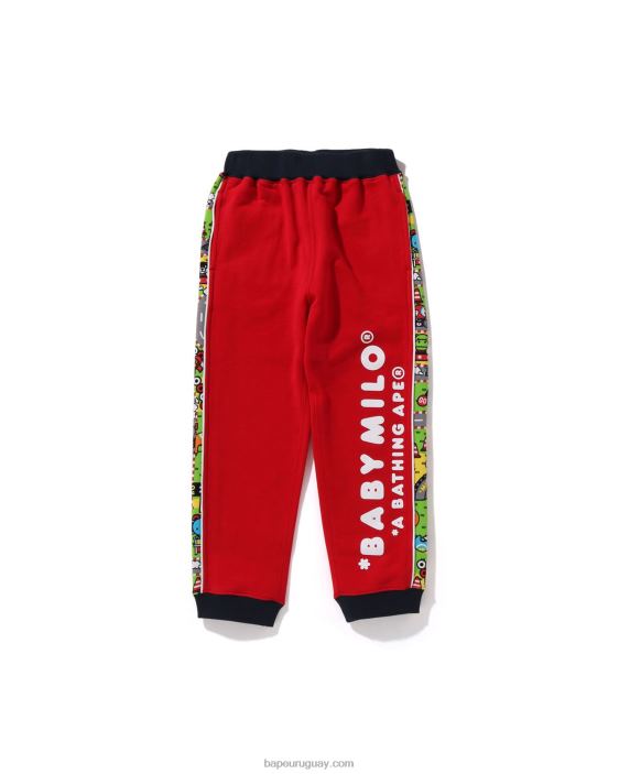 pantalones de chándal de carreras baby milo niños rojo brillante 26D801720 A Bathing Ape