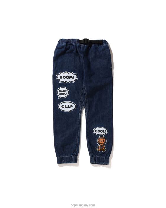 pantalones de mezclilla con globos de diálogo de baby milo niños mezclilla 26D801560 A Bathing Ape
