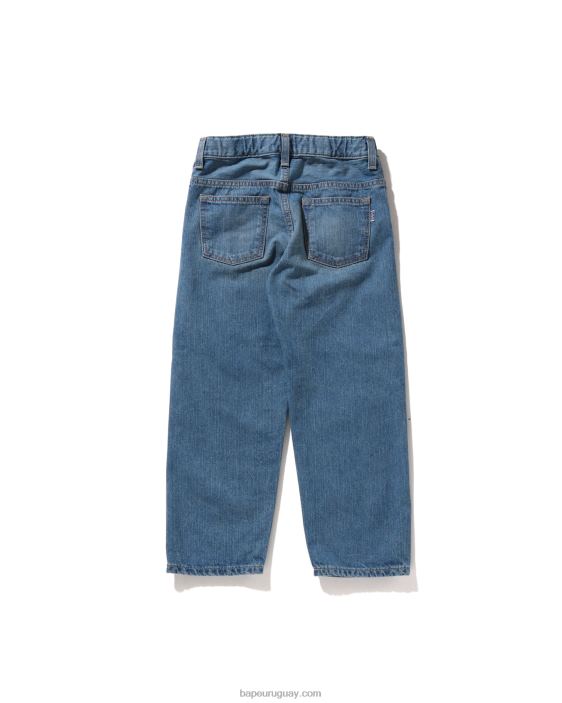 pantalones de mezclilla dañados con parches de camuflaje de color niños mezclilla 26D801630 A Bathing Ape