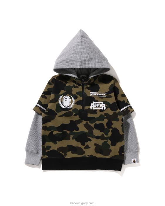 1st camo racing sudadera con capucha a capas niños ejercito verde 26D801668 A Bathing Ape
