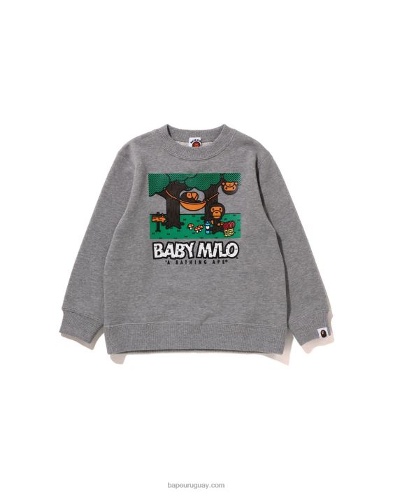 baby milo camuflaje hamaca cuello redondo niños gris 26D801353 A Bathing Ape