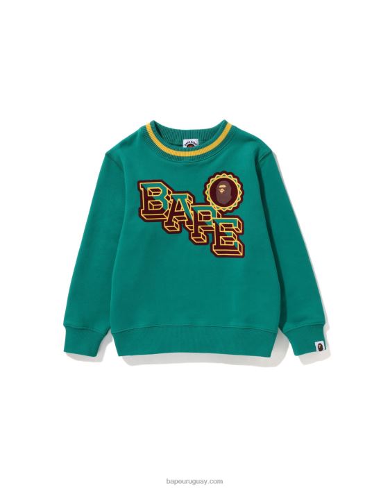 cabeza emblema cuello redondo niños verde pavo real 26D801570 A Bathing Ape