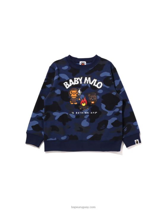 color camo baby milo camp cuello redondo niños Azul marino 26D801471 A Bathing Ape