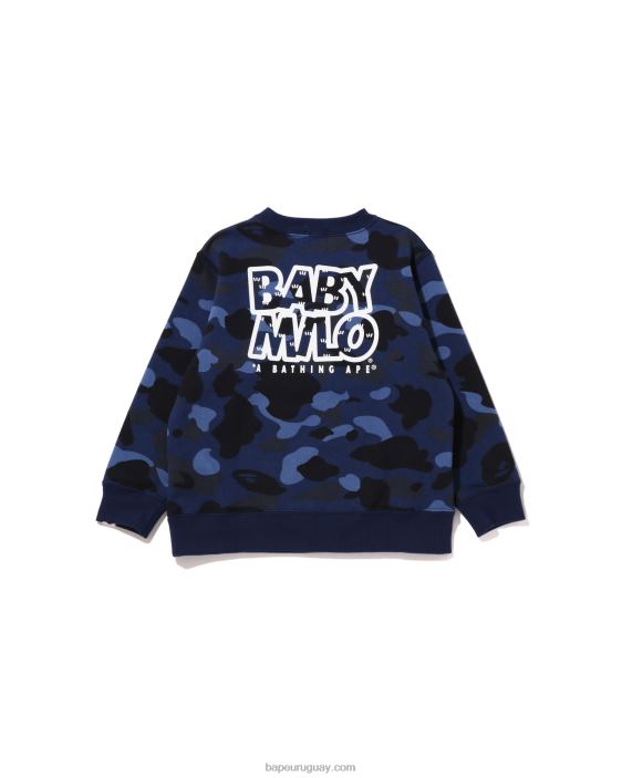 color camo baby milo camp cuello redondo niños Azul marino 26D801471 A Bathing Ape