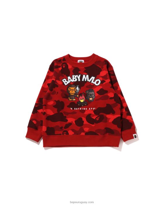 color camo baby milo camp cuello redondo niños rojo brillante 26D801473 A Bathing Ape