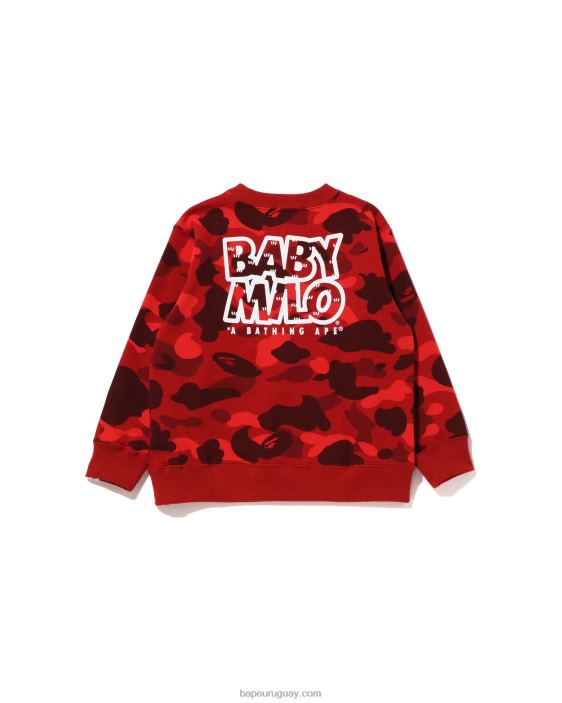 color camo baby milo camp cuello redondo niños rojo brillante 26D801473 A Bathing Ape