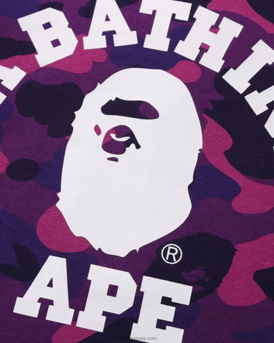 color camo college cuello redondo jr niños púrpura 26D801650 A Bathing Ape