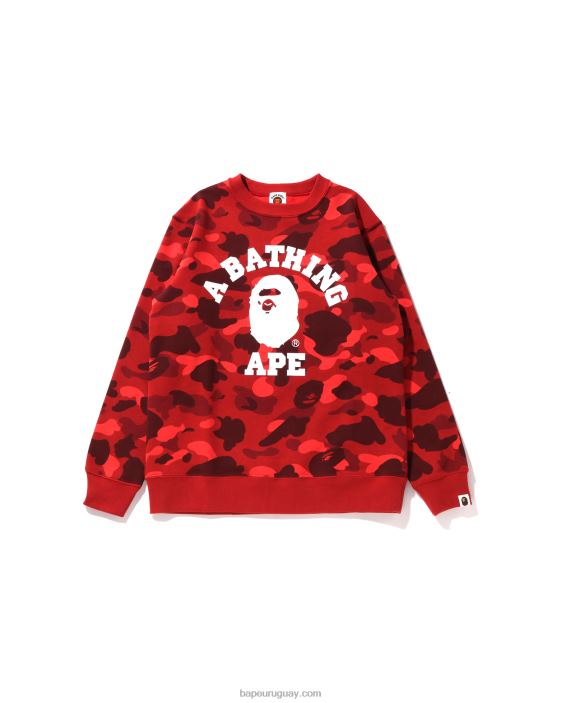 color camo college cuello redondo jr niños rojo brillante 26D801651 A Bathing Ape