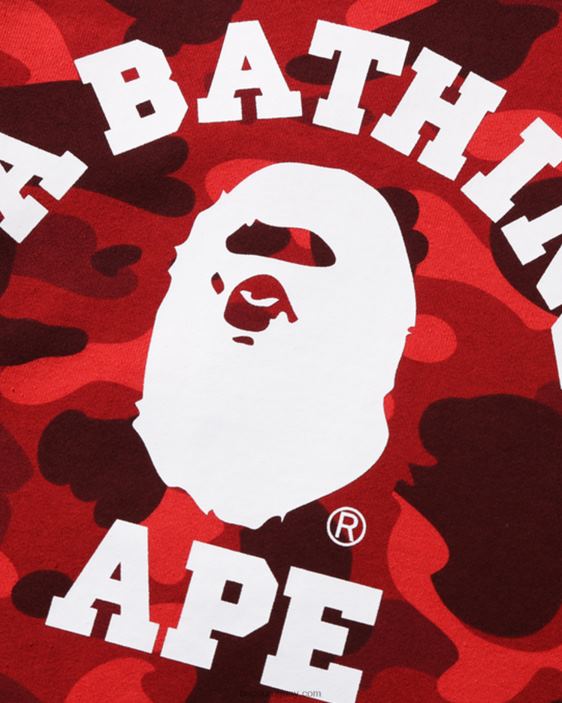 color camo college cuello redondo jr niños rojo brillante 26D801651 A Bathing Ape