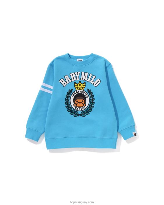 cuello redondo con el emblema de baby milo niños azul 26D801342 A Bathing Ape