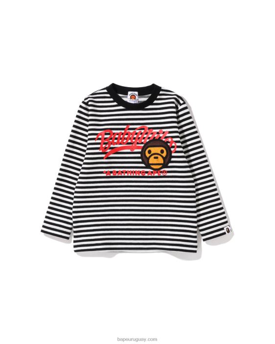 cuello redondo de aro con parche de milo bebé niños negro 26D801628 A Bathing Ape