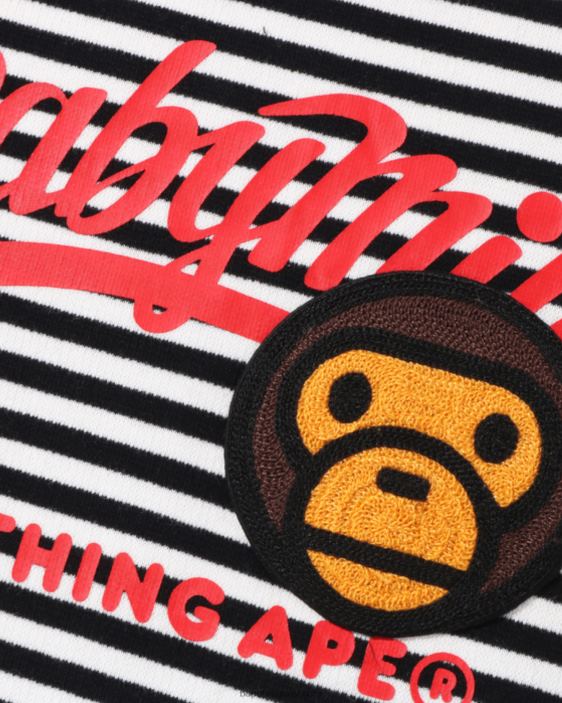 cuello redondo de aro con parche de milo bebé niños negro 26D801628 A Bathing Ape