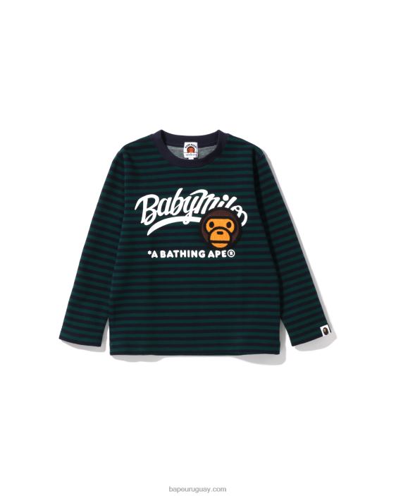 cuello redondo de aro con parche de milo bebé niños selva profunda 26D801629 A Bathing Ape