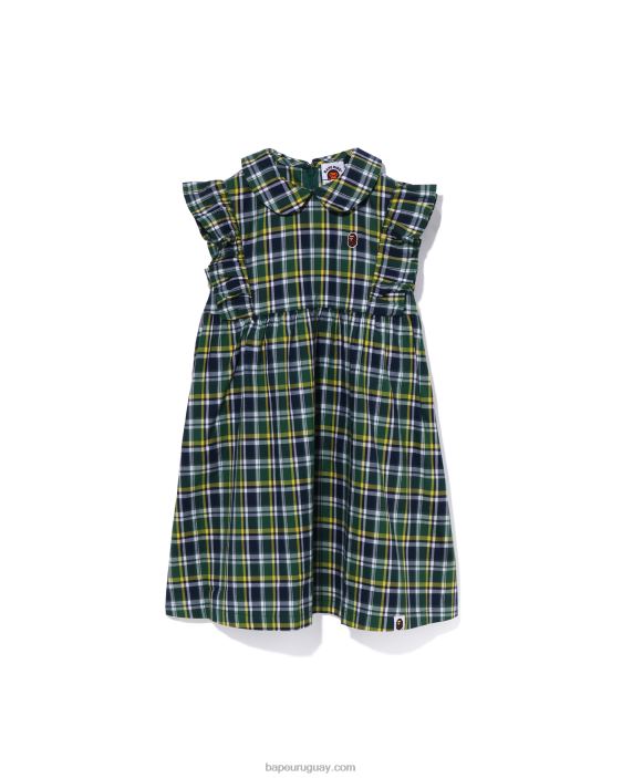 bañador mini a cuadros con cuello redondo niños ejercito verde 26D801326 A Bathing Ape