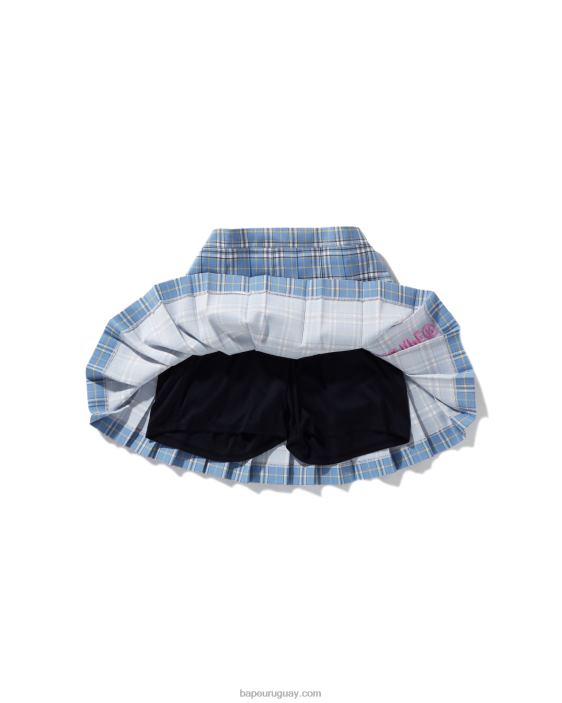falda plisada a cuadros jr niños azul 26D801696 A Bathing Ape