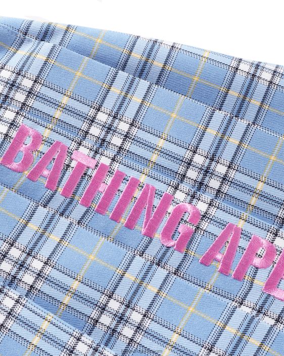 falda plisada a cuadros jr niños azul 26D801696 A Bathing Ape