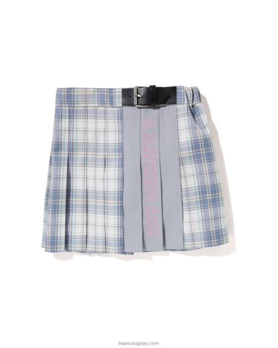 falda plisada a cuadros niños azul 26D801451 A Bathing Ape