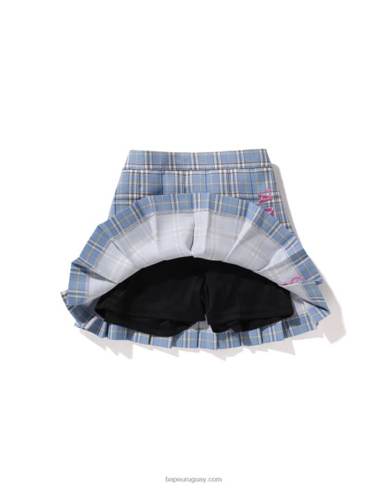 falda plisada a cuadros niños azul 26D801670 A Bathing Ape