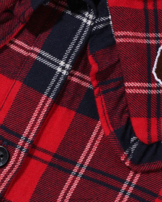 una pieza de cuello grande a cuadros niños rojo brillante 26D801525 A Bathing Ape