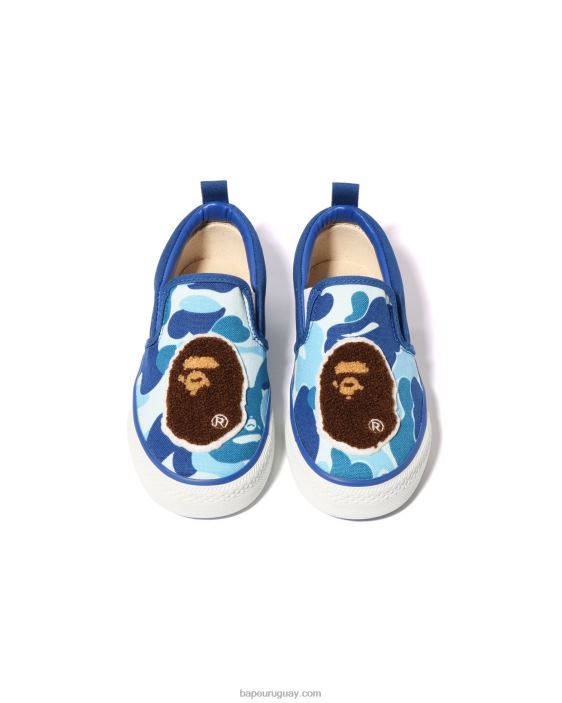 zapatillas sin cordones con parche de cabeza de camuflaje abc niños azul 26D801617 A Bathing Ape