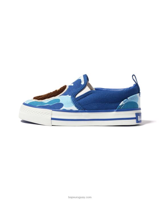 zapatillas sin cordones con parche de cabeza de camuflaje abc niños azul 26D801617 A Bathing Ape