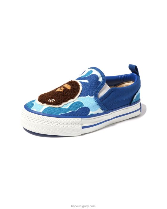 zapatillas sin cordones con parche de cabeza de camuflaje abc niños azul 26D801617 A Bathing Ape
