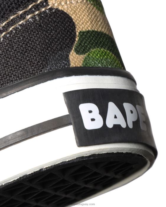 zapatillas sin cordones con parche de cabeza de camuflaje abc niños ejercito verde 26D801618 A Bathing Ape